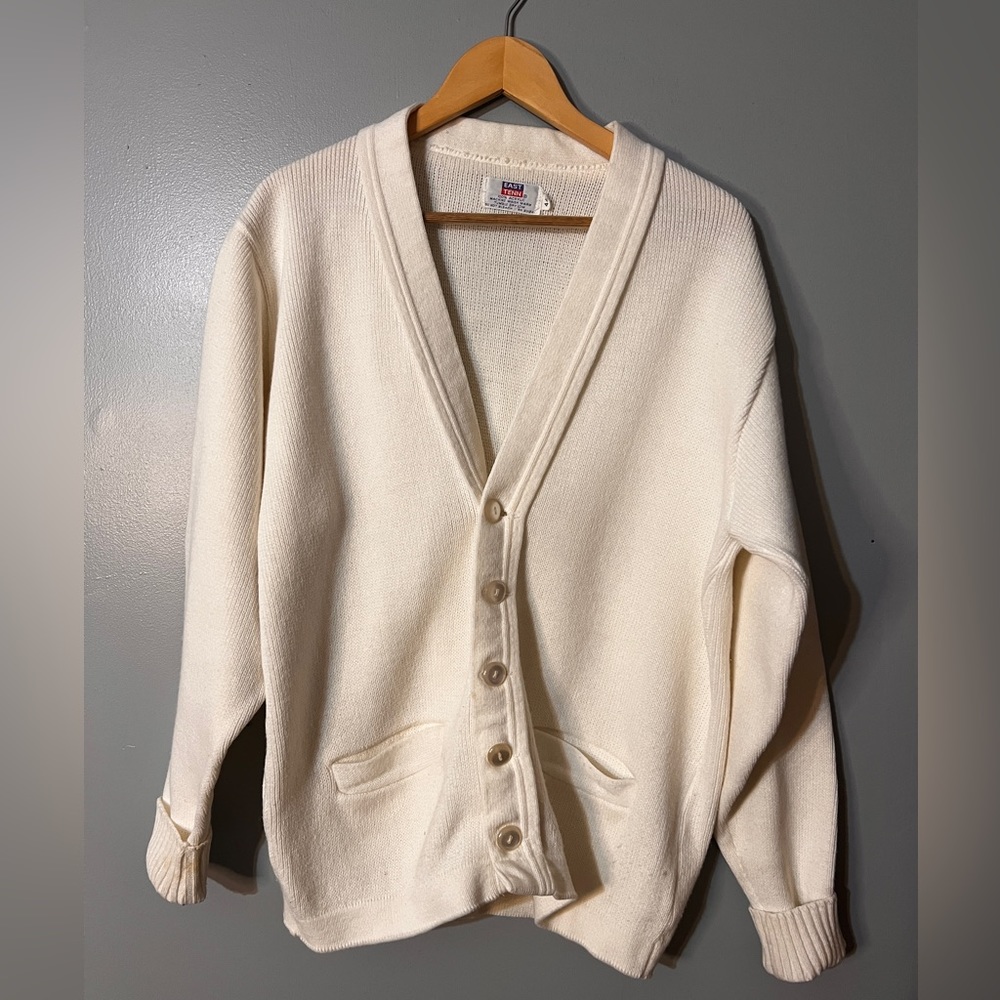 East Tenn Vintage Grandpa Cardigan Sweater creamy white